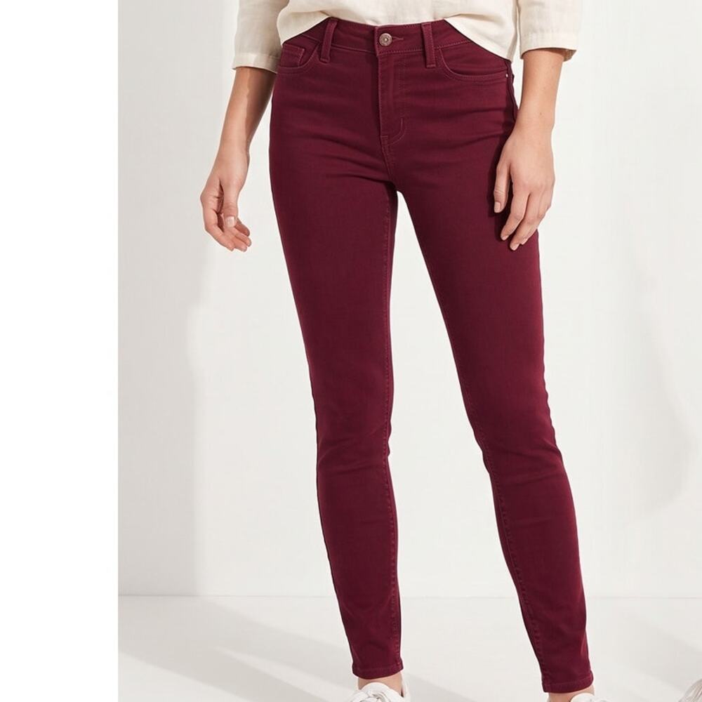 Hollister Size 1R W25 L28 Low Rise Jean Legging Burgundy Pants